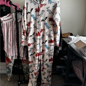 Dinosaur Print Fleece Onesie